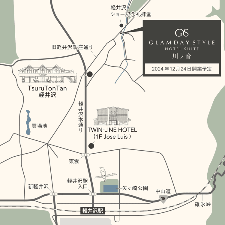 GLAMDAY STYLE HOTEL SUITE 川ノ音の周辺地図