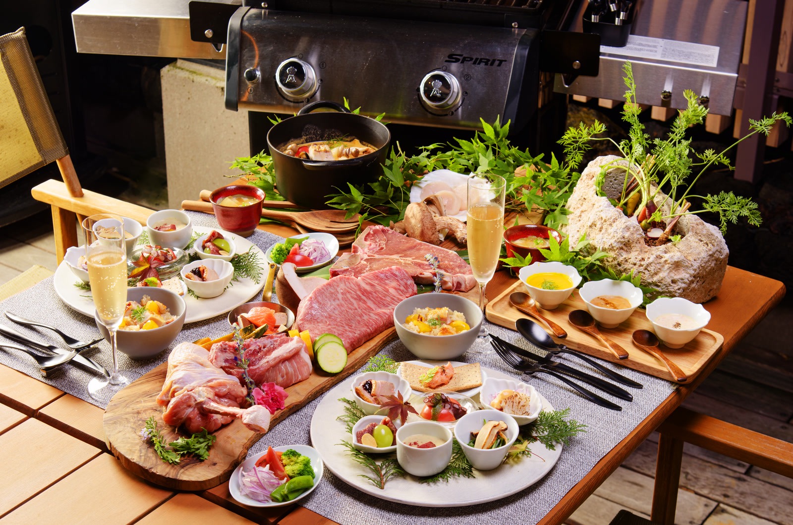 テラスでのBBQコース