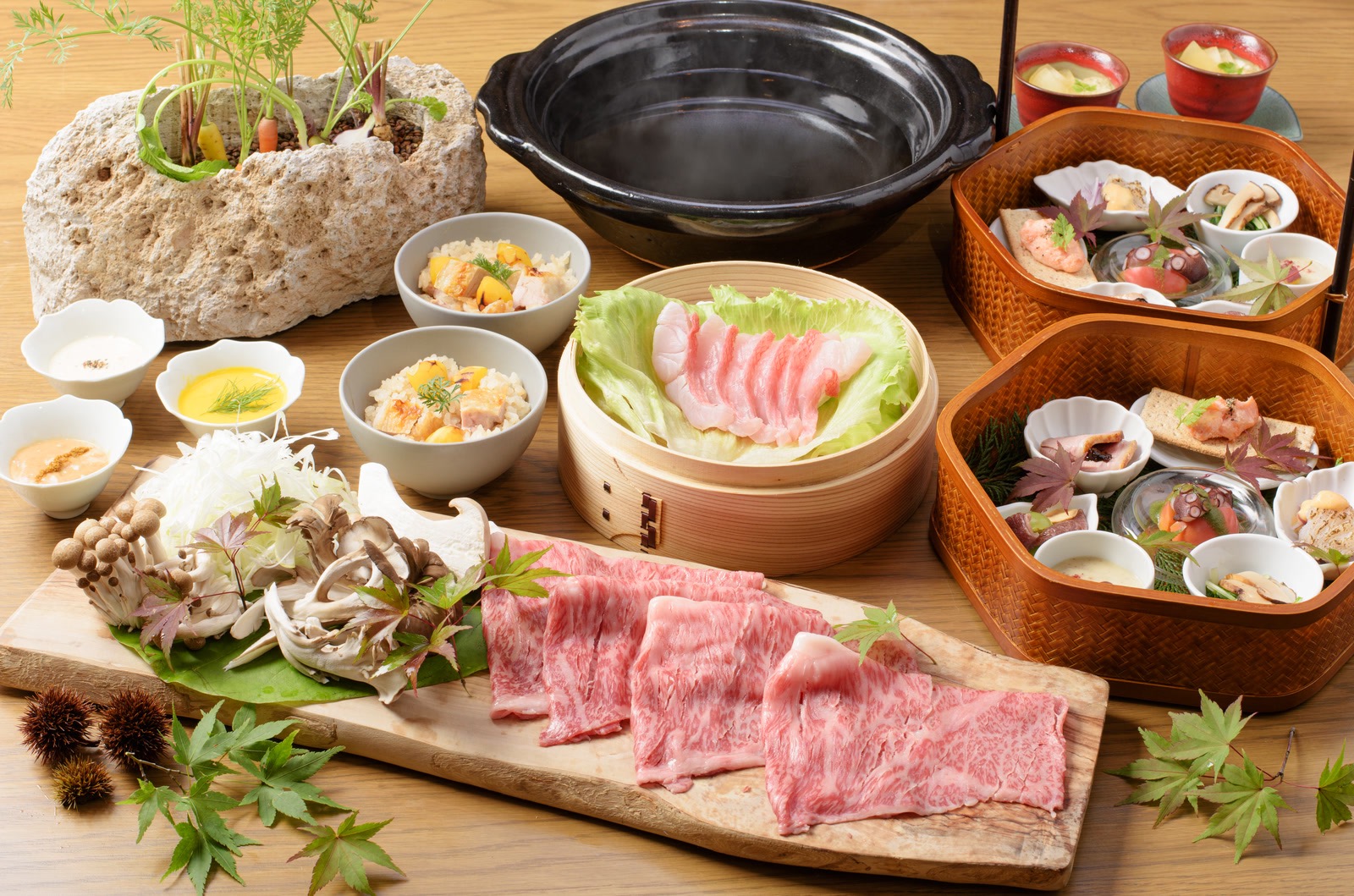 国産牛リブロース　信州きのこのしゃぶしゃぶ鍋